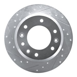 Hyundai Entourage Brake Rotor (1) - Rear Left - R1 Concepts - Drilled & Slotted - Silver - `06-`14